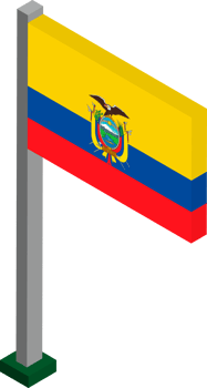 Ecuador Flag in Isometric dimension. png