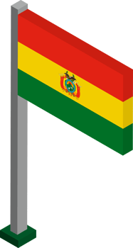Bolivia Flag in Isometric dimension. png