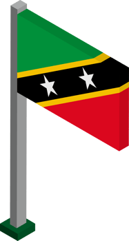 Saint Kitts and Nevis Flag in Isometric dimension. png