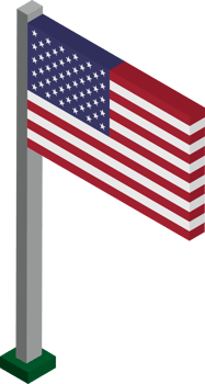 USA Flag in Isometric dimension. png
