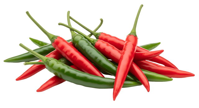 A pile of red and green chili peppers png