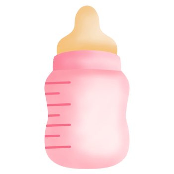 Pink baby bottle watercolor design png
