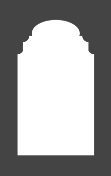 Ramadan frame shape with Arabic pattern. Arch frame of door and window with Indian ornament for oriental collage design. Muslim traditional decoration png