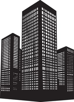 Modern City Skyline Silhouette of Skyscrapers vector