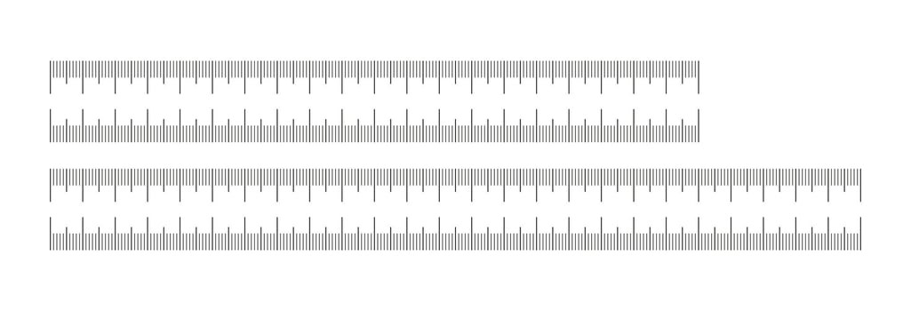 Measuring chart collection with 20, 25 centimeters. Set of rulers scale without numbers. Length measurement math, distance, height, sewing tool, template. Thin graphic outline illustration. vector