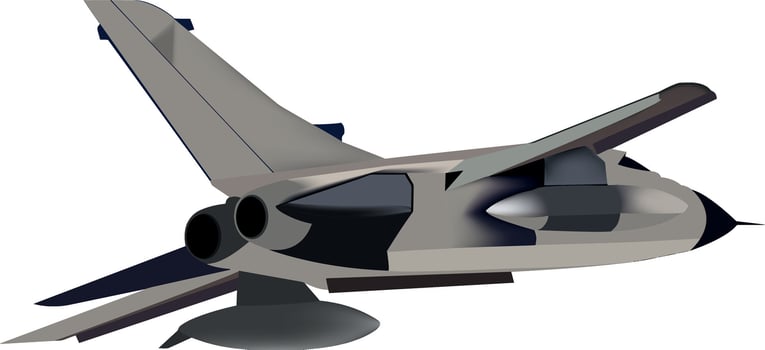 A cartoon fighter jet flying in the air vector