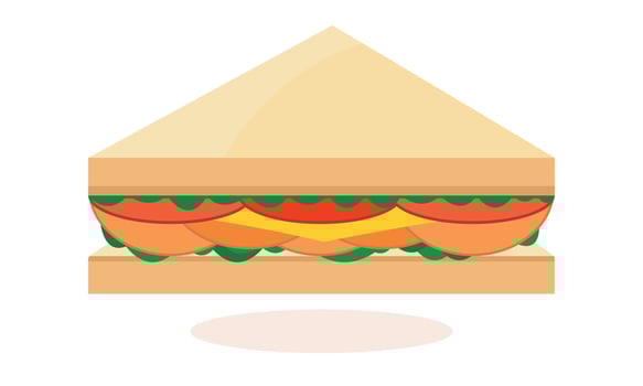 Sandwich delicious tasty grilled cheese sandwich fast food vector