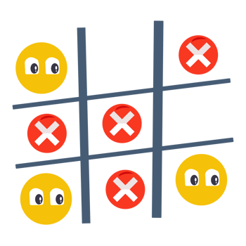 Cartoon Tic-Tac-Toe Game with Emojis Illustration png