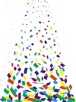 Wedding confetti design with triangle paper layers in transparent for festive and graphic compositions vector