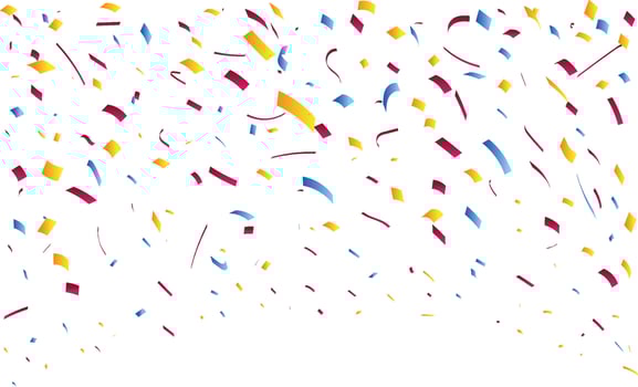Pastel tone confetti celebration particles on transparent background for soft party designs vector