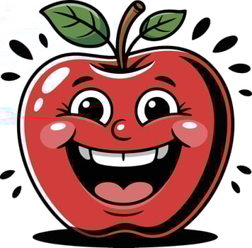 Apple cartoon character illustration vector
