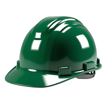 Shiny Green Hard Hat with Adjustable Straps for Safety png