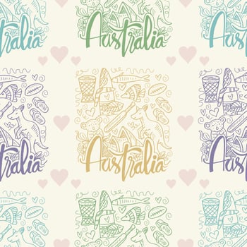 Australia themed illustration with patterns vector
