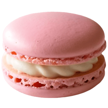Pink Macaron with Creamy Filling and Delicate Textured Shells png