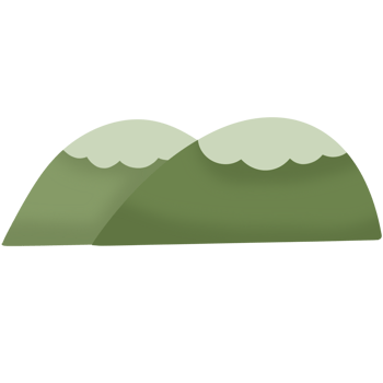 green mountains icon, cartoon style png
