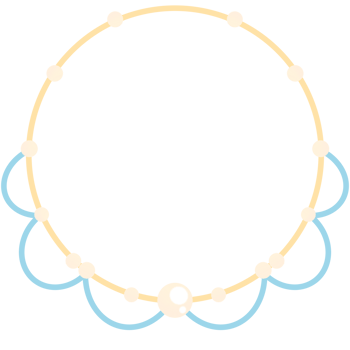 Circle cartoon line with pearl necklace png