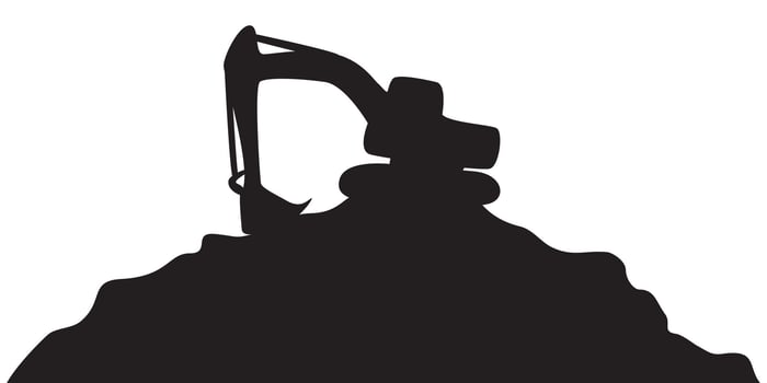 excavator silhouette background. vector