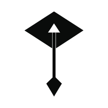 Abstract Kite Icon with Upward Arrow vector