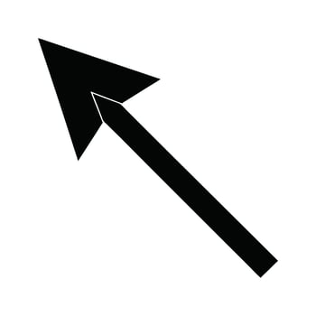Black Arrow Pointing Upwards and to the Left vector