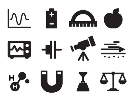 Physics Icons Set vector