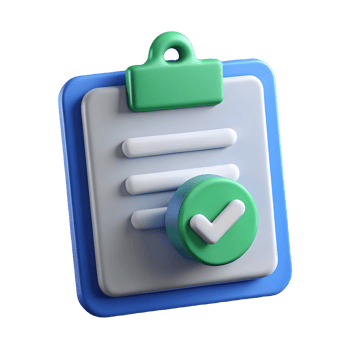 3D Clipboard with Green Checkmark on a Transparent Background png
