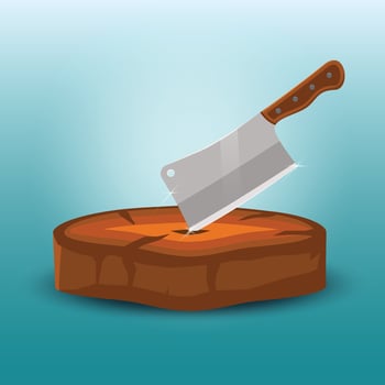 Meet knife and wooden coaster stock design illustration vector