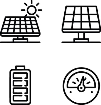Simple Line Icons Depicting Renewable Energy Sources vector