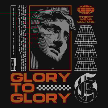 streetwear design glory to glory vector