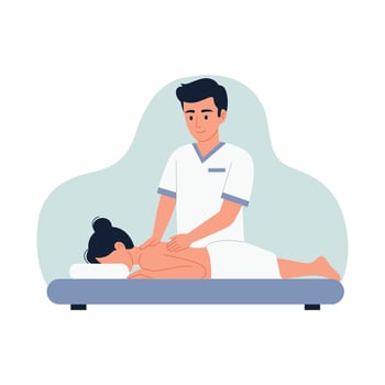 Massage therapy session illustration vector