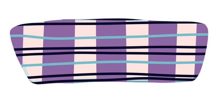 The design consists of alternating large purple and small pink squares, overlaid with horizontal black and blue thin stripes creating a checkered effect. png