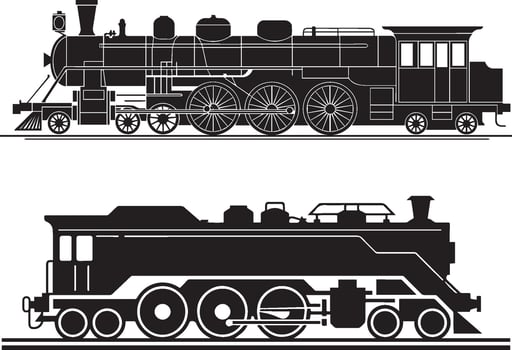 Steam train Silhouettes Collection vector