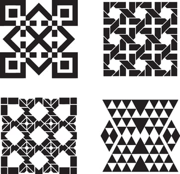 set of geometric seamless patterns vector