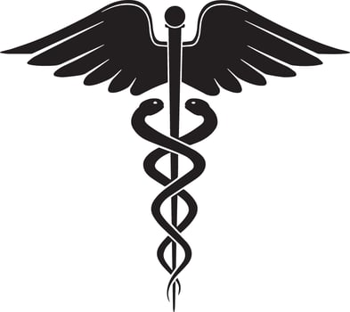 Caduceus Medical Symbol, Healthcare and Medicine Icon vector