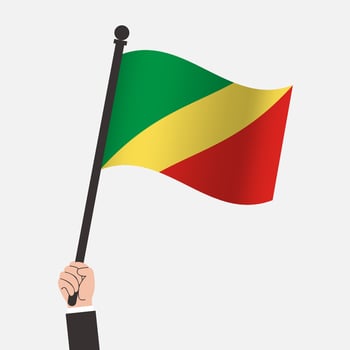 Hand Holding Republic of the Congo Waving Flag vector