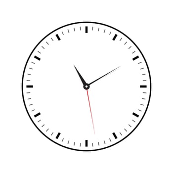 Clock icon illustration office clock on white background vector