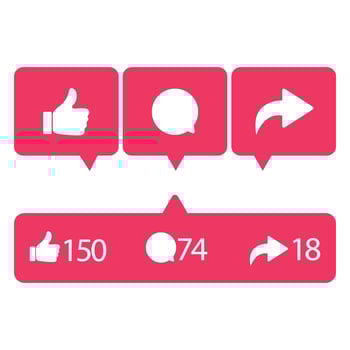 Like comment share social network icon vector