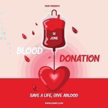 Blood donation event poster vector