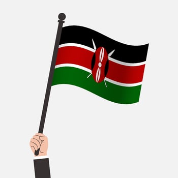 Hand Holding Kenya Waving Flag vector