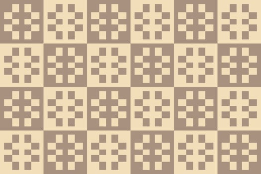 A geometric pattern of squares in brown and beige vector