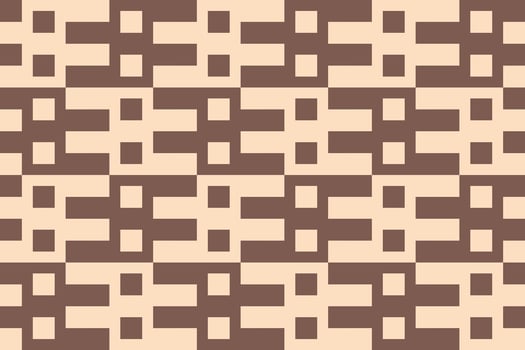 A brown square and rectangle checkered geometric pattern vector