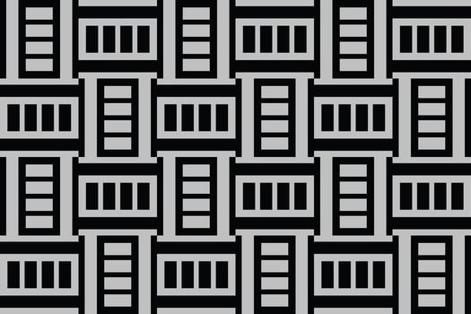 A black and gray pattern with rectangles and squares vector