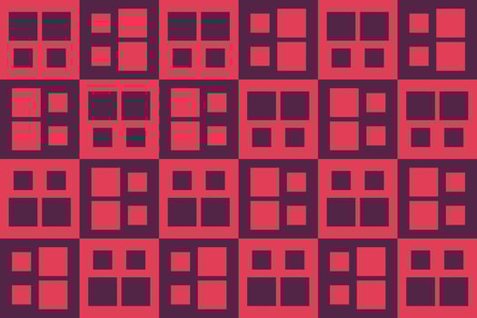 A pattern of red and purple squares on a red background vector
