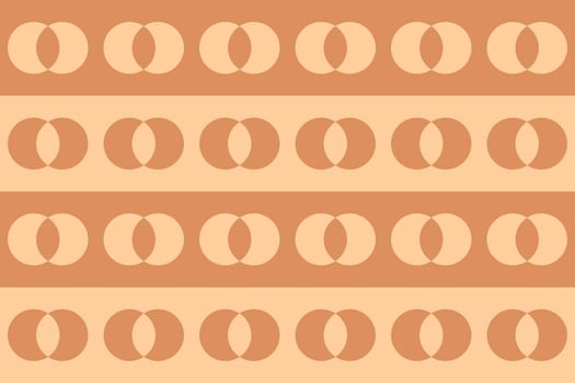 Coffee beans circles on a brown background vector