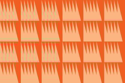 An orange pattern with many triangles vector