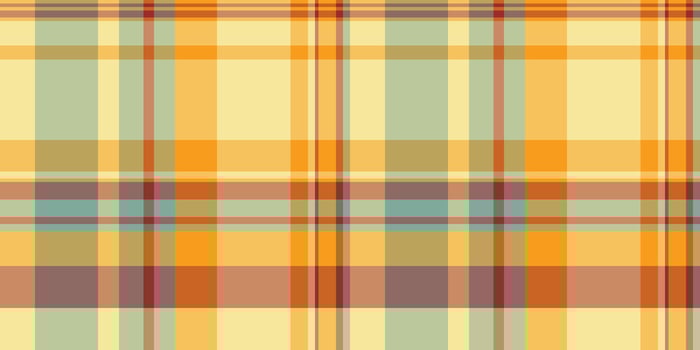 Close-up textile background fabric, front seamless plaid pattern. Teenager check texture tartan in amber and orange colors. vector