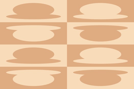 A pattern of hats on a brown background vector