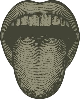 Illustration of an open mouth and tongue vector
