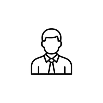 Clean, simple line drawing of a man wearing a shirt and tie. vector