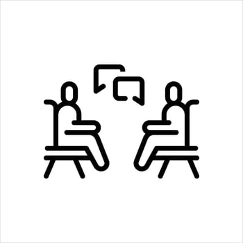 Black line icon talk vector