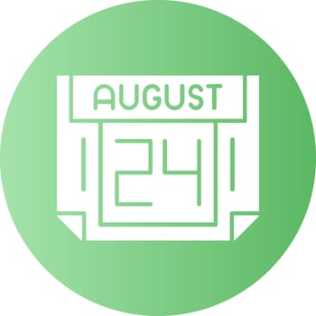 24 August Gradient Circle Icon vector
